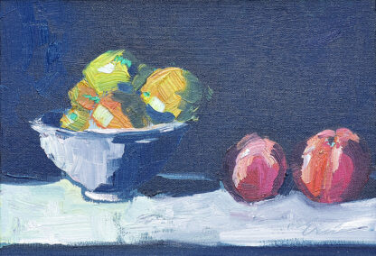 Still Life with Lemons in a Bowl, Two Peaches