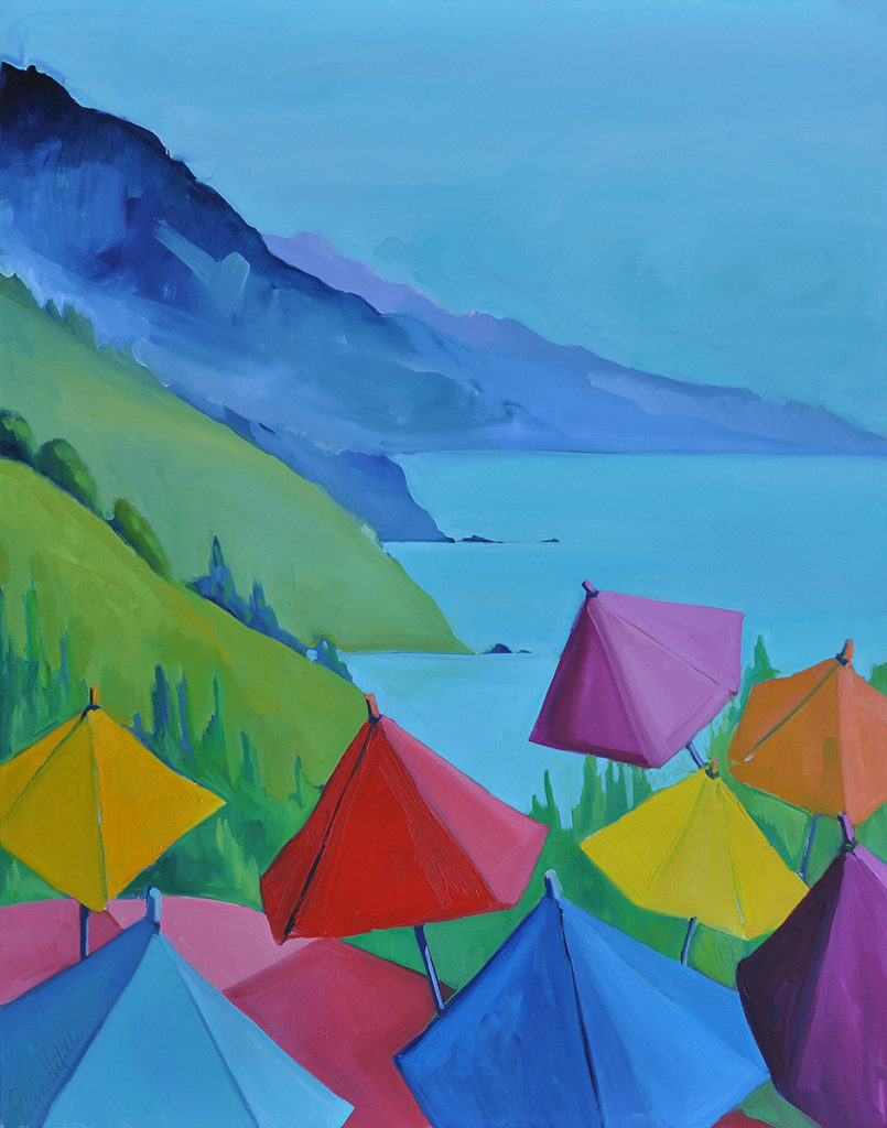 Umbrellas at Nepenthe IV by Erin Lee Gafill