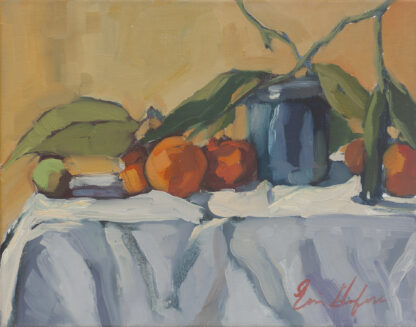 Cobalt Jar with Tangerines by Erin Lee Gafill
