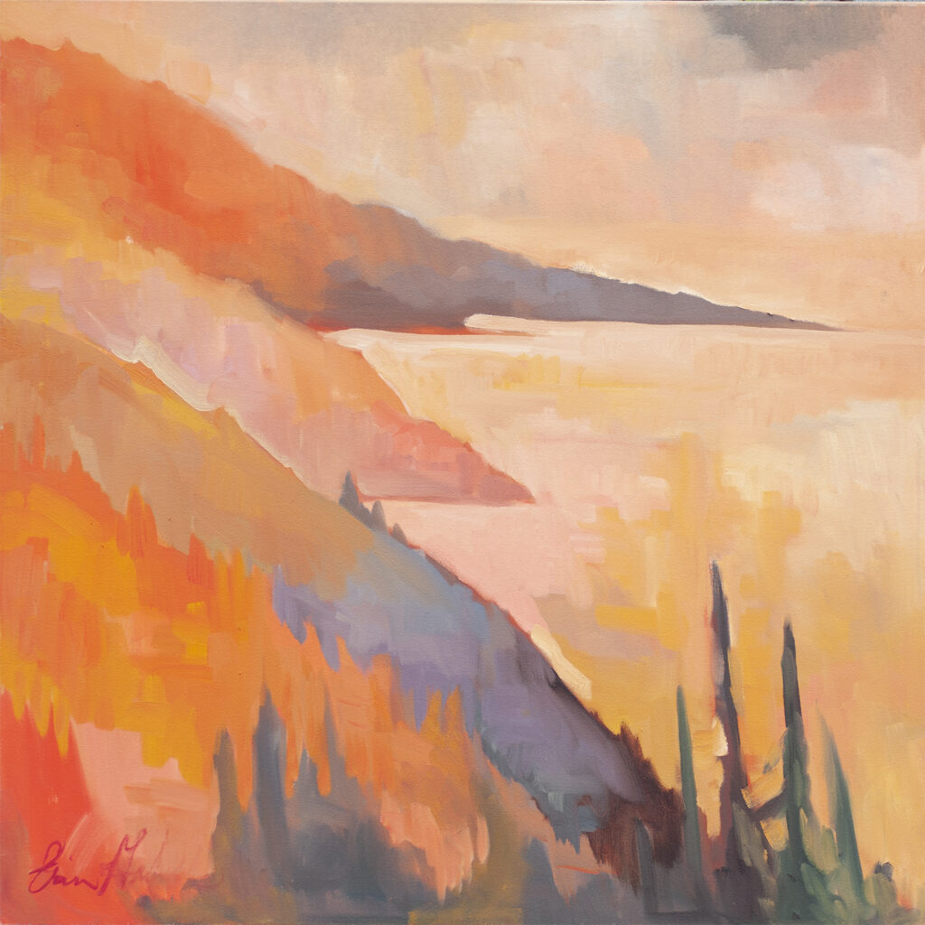 South from Nepenthe, Apricot Light by Erin Lee Gafill