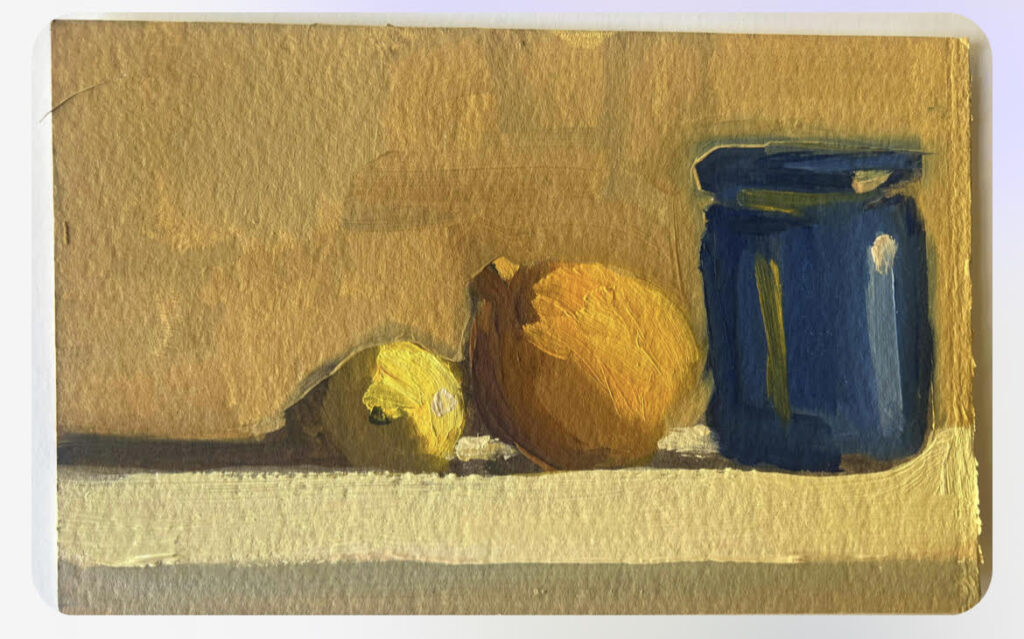 Two Lemons, Cobalt Jar by Erin Lee Gafill