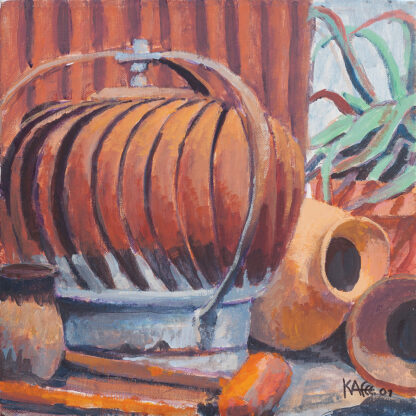 Rusted Still Life – 12” x 12’” – Acrylic on Canvas – Kaffe Fassett