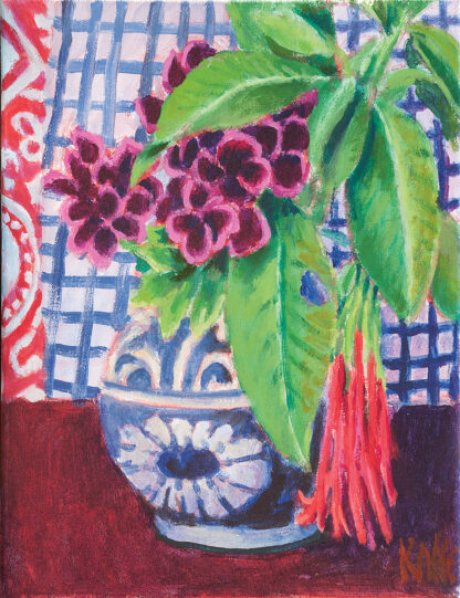 Tropical Bouquet, Checkered Cloth by Kaffe Fassett