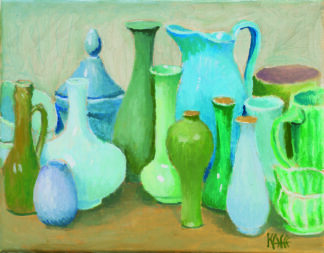 Holly’s Vases, Blue and Green by Kaffe Fassett