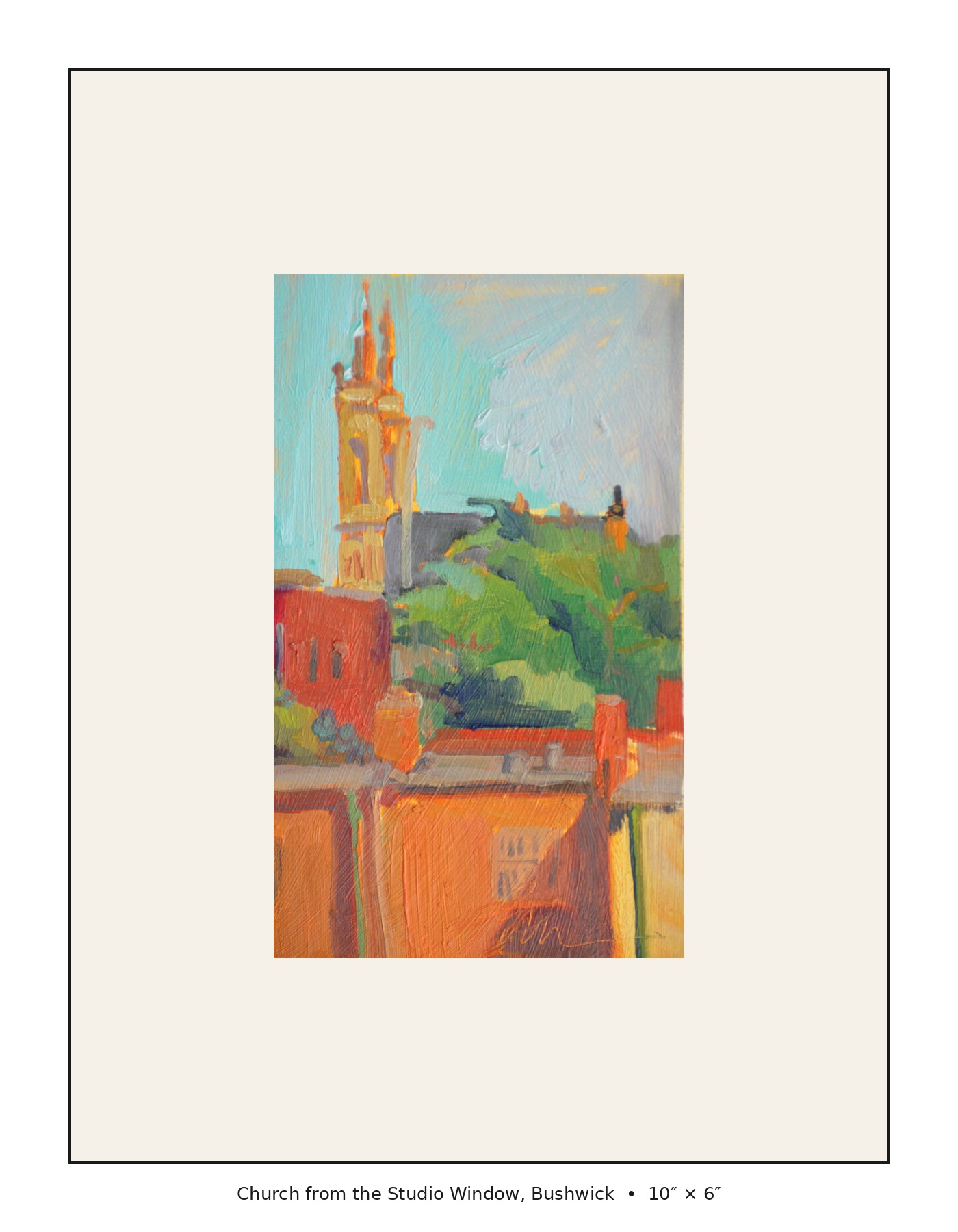 Church from Studio Window, Bushwick