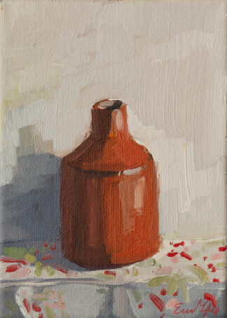 The Orange Jar on Patterned Cloth by Erin Lee Gafill