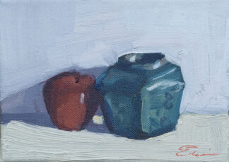 Red Apple, Green Ginger Jar by Erin Lee Gafill