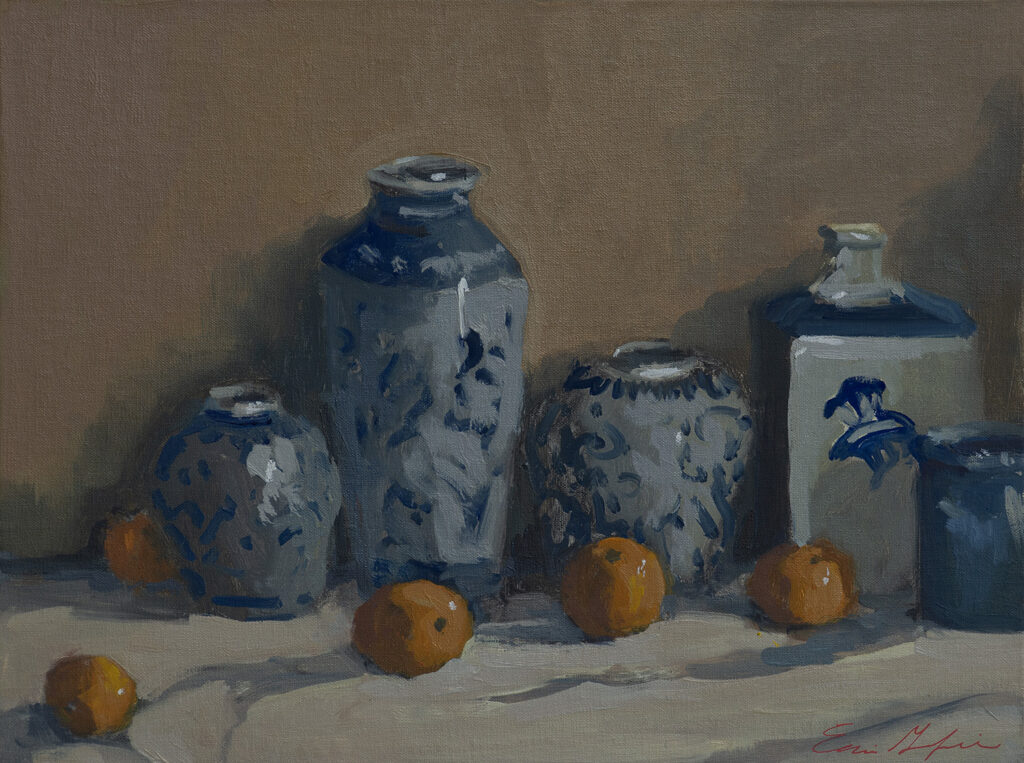 Chinese Blue and Whites with Tangerines by Erin Lee Gafill
