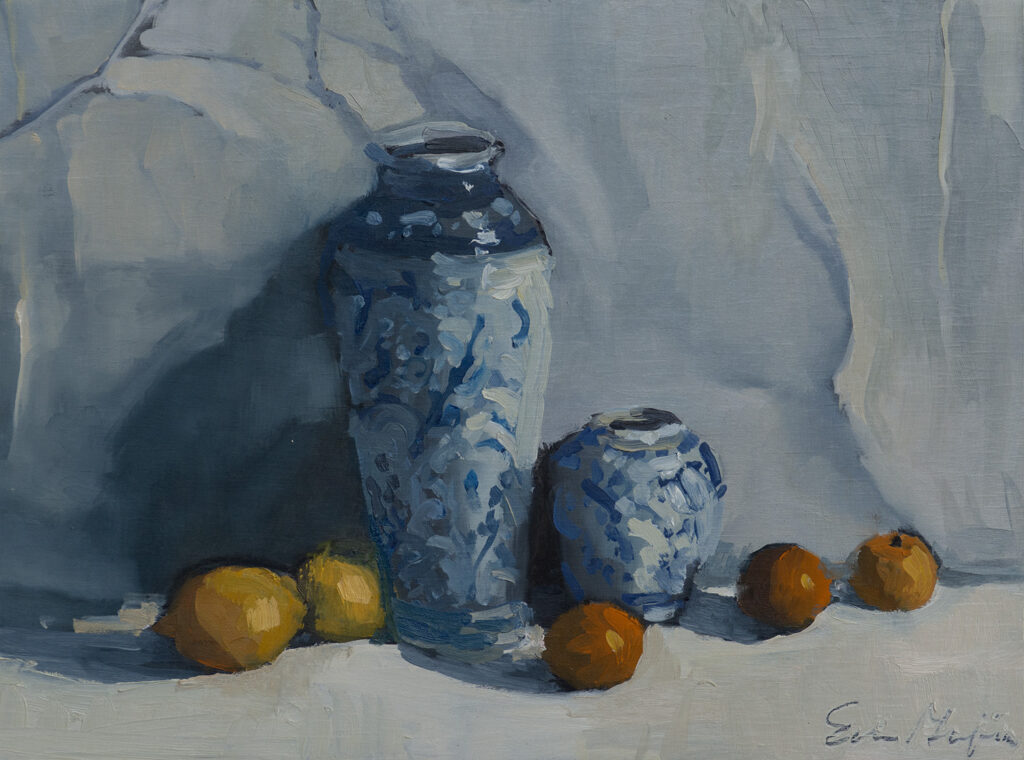 Still Life against Creased Cloth by Erin Lee Gafill