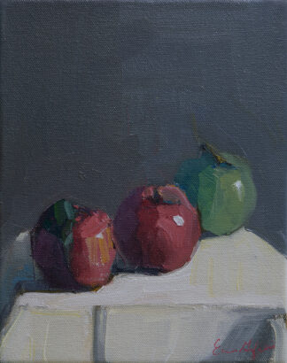 Three Apples, White Cloth by Erin Lee Gafill