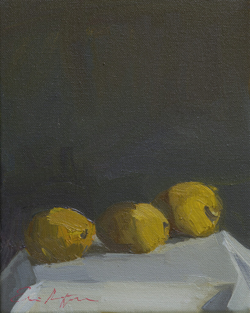 Three Lemons, White Cloth by Erin Lee Gafill