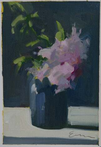 Pink Posy, Cobalt Jar by Erin Lee Gafill