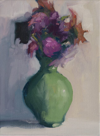 Dahlias, Green Vase IV by Erin Lee Gafill
