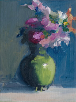 Dahlias, Green Vase I by Erin Lee Gafill